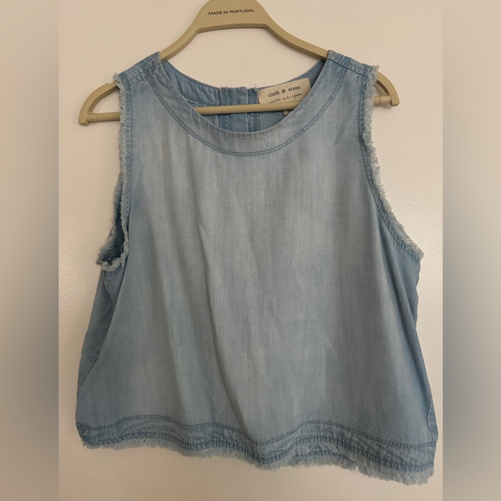 Cloth & stone cropped chambray tank top